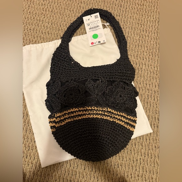 Zara raffia bucket bag - Picture 2 of 3